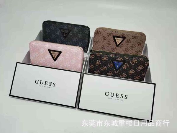

gs classic printing medium and long women's wallet card bag gift box, Red;black