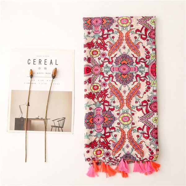 

scarves soft south korea cotton feel scarf pink floret color adornment travel bask in shawls silk woman, Blue;gray