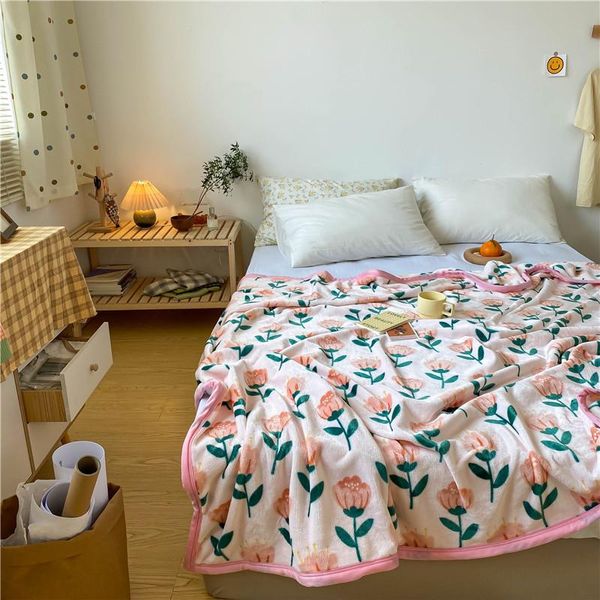 

blankets floral series velvet home blanket multi-purpose soft bedspread for adults children travel camping warm shawl