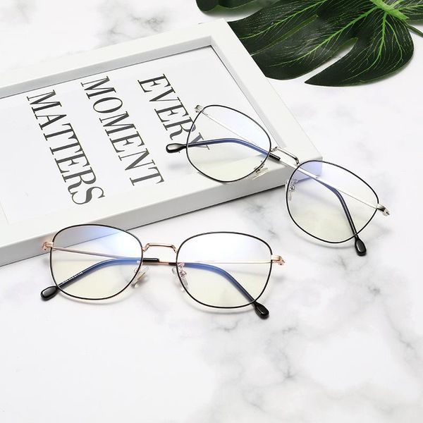 

fashion sunglasses frames small square frame glasses for men and women, retro round myopia students with flat, Black