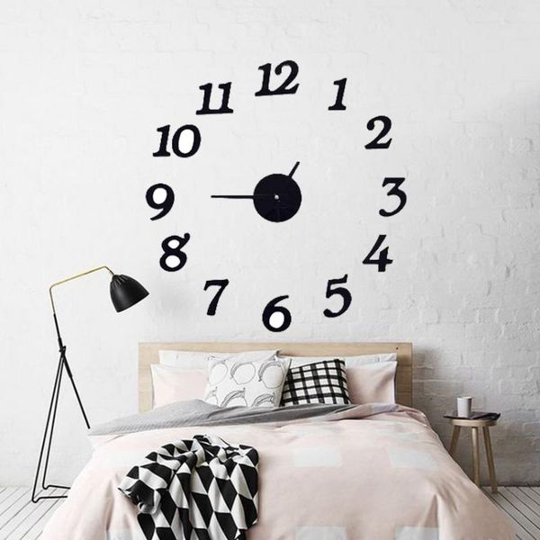 

wall clocks acrylic+eva single face balcony/courtyard living room decoration clock mirror diy large digitial
