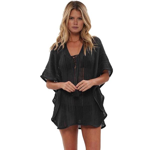 

women's swimwear women beach dress cover-ups swimsuit cover up loose beachwear dresses bathing suit for female summer ladies tunic, White;black