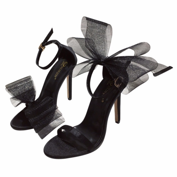 

sandals fashion lady front back bowknot design thin heels women shoes summer pumps for party wedding sandalias wsh3971, Black