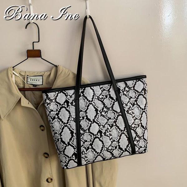 

evening bags women design snakskin pattern quality shoulder bag lady large capacity shopping totes purse and handbag