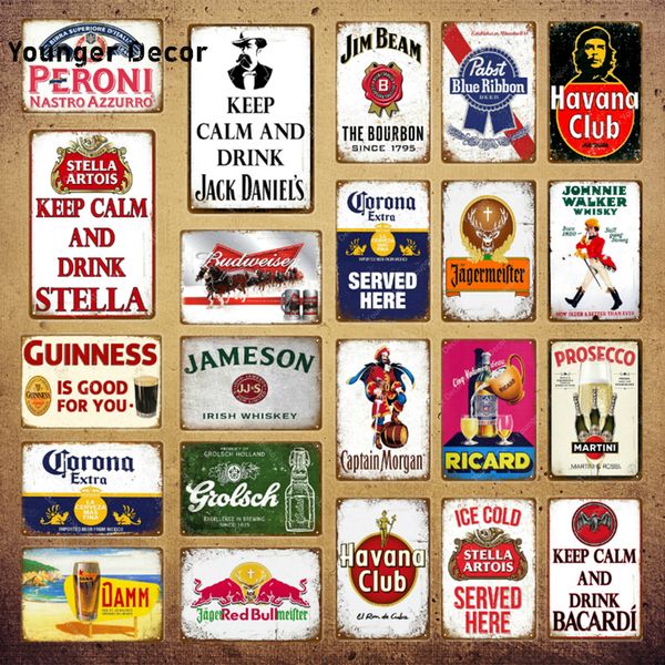 

keep calm drink beer wine metal poster whiskey plaque vintage tin sign wall decor for bar pub man cave decorative plates yi-073