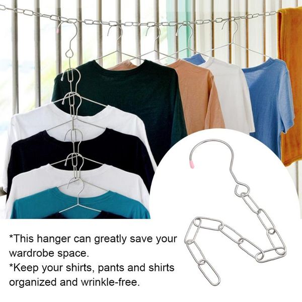 

hangers & racks clothing rope stainless steel creative clothes hanging chain wardrobe storage hook apparel shop coats display rack