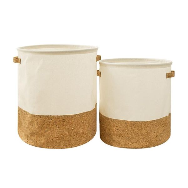 

Foldable Fabric Storage Barrel With Cotton And Linen Laundry Bags
