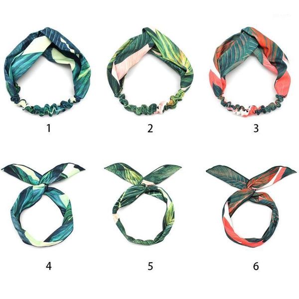 

women hair accessories holiday style turban leaves cross headband wire wrap1