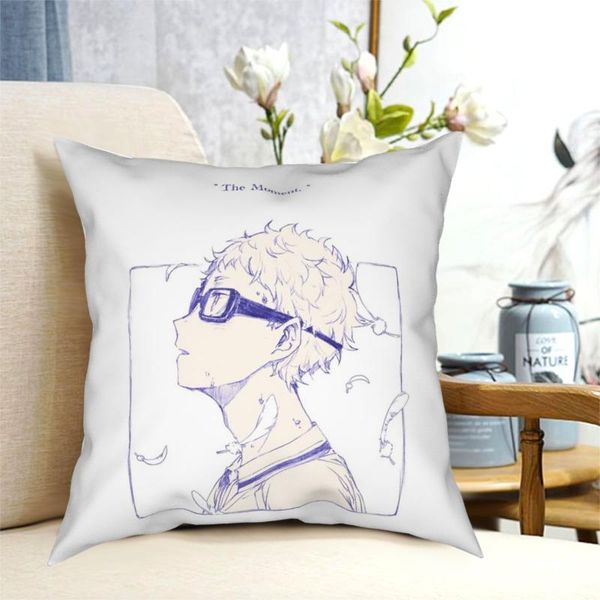 

pillow case tsukishima kei haikyuu square pillowcase polyester creative decor for sofa seater cushion cover 18"