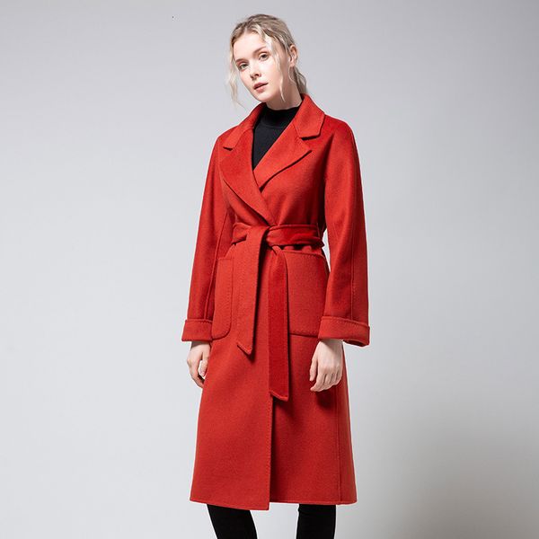 

women's trench coats fashion women's wool coat long slim 3kxh, Tan;black