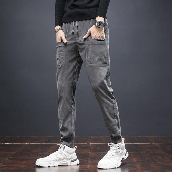 Pantaloni da uomo in velluto a coste Harem Pantaloni Hip Hop Uomo Casual Bondage caldo Uomo Sport Corsa Palestra Casa Fuori Tute Autunno Inverno