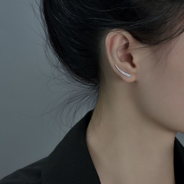 

sterling silver earrings women's summer long u-shaped temperament cold wind fashion ins minority design earrings, Golden