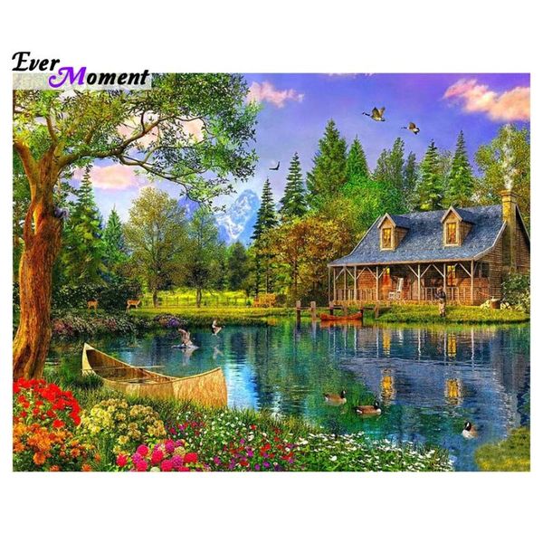 

diamond painting lake full drill diy cross stitch embroidery landscape asf139