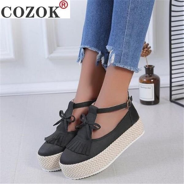

sandals woman vintage flat platform ladies sewing shoes fashion tassel comfortable female chaussures summer fbgr, Black
