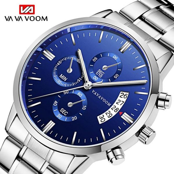 

fashion brand men watches luxury wristwatch for man business men's quartz hour male with calendar relogio masculino wristwatches, Slivery;brown