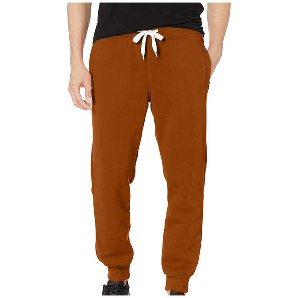 

men's pants men 2021 solid pocket fashion breathable quick dry washed drawstring stretch fleece jogger waist spring man, Black
