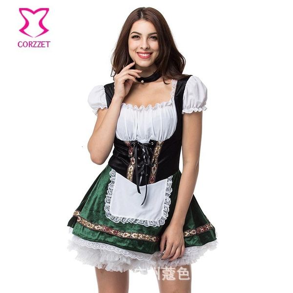 

costumes uniform green german beer festival girl dress barmaid, Black
