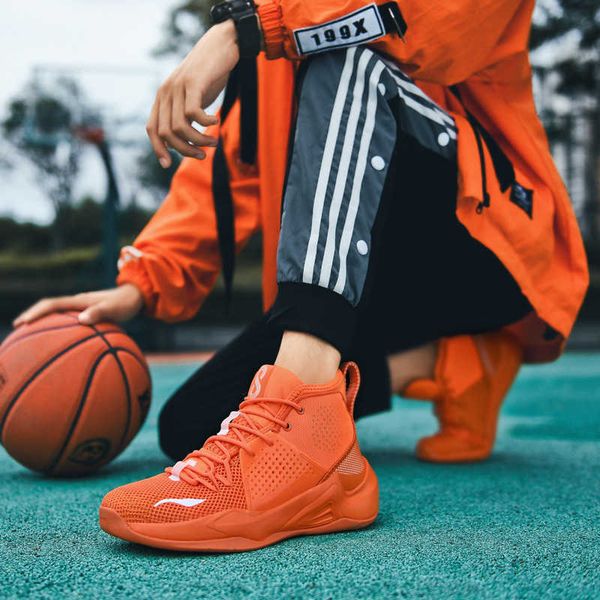 

putian basketball sho men's high combat boots anti skid wear ristant flying large size