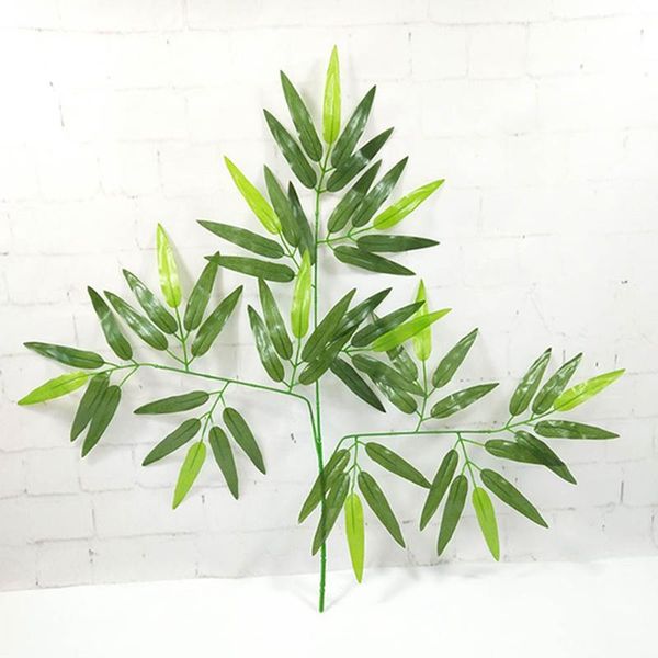 

1pcs for home el office decoration party supply artificial green bamboo leaves fake plants greenery favor