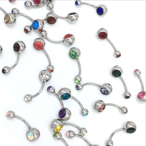 

double drill stainless steel navel nail human body puncture jewelry