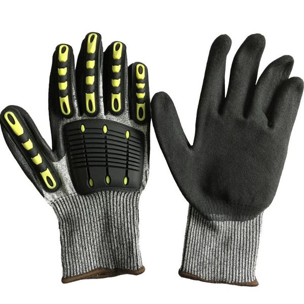 

cut vibration oil tpr safety work gloves anti absorbing mechanics impact resistant disposable