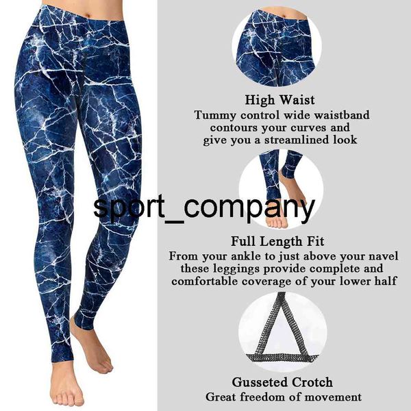 Blue Mármore Leggings Treino Set Esporte Roupas Mulheres Sexy Booty Lifting Leggings Calças Esticuladas Para Meninas 2021