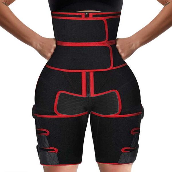 Taillen- und Oberschenkeltrimmer Neopren Thermo Trainer Beinformer Korsett Gewichtsverlust Schlanker Fettverbrennung Schweiß Sauna Workout Wrap Gürtel X0713