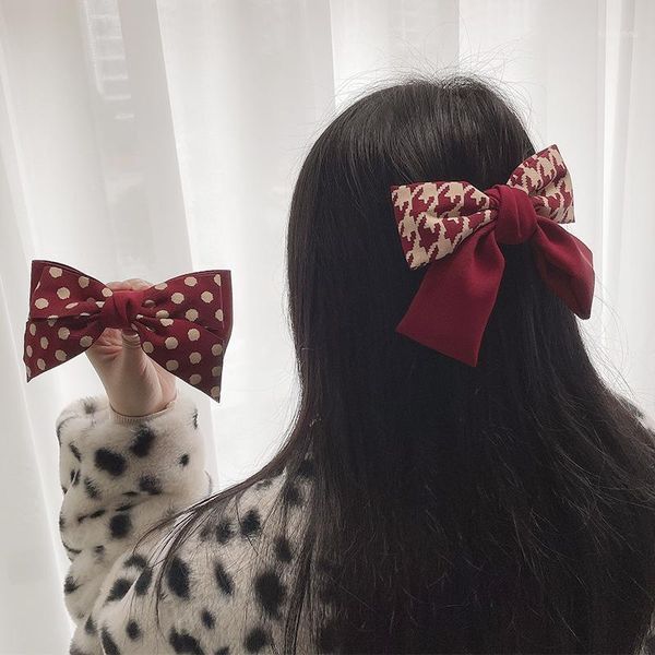 

women girls elegant retro splicing bow oranement hair clips lady lovely sweet barrettes hairpins female accessories1