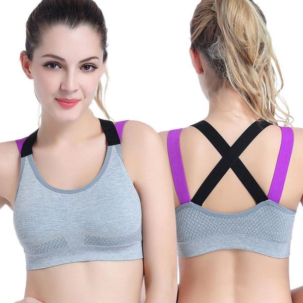 

gym clothing crop sports tank women cross shoulder strap running jogger vest yoga padded camisole, White;black