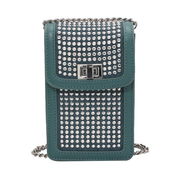 

evening bags luxury designer handbag fashion summer rivet design chain rectangle lady shoulder crossbody mobile phone bag sac a main bolsos