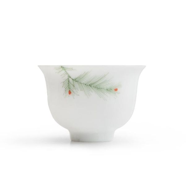 

cups & saucers hand printed matsuba ceramic teacup white tasting cup for home el office tea party chinese traditional style