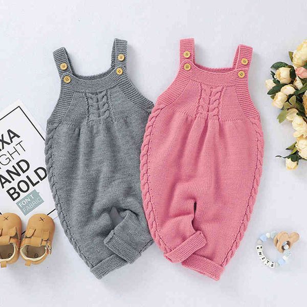 

infant baby boys girls braces rompers clothes autumn winter boy girl kids knitting sleeveless 210429, Blue