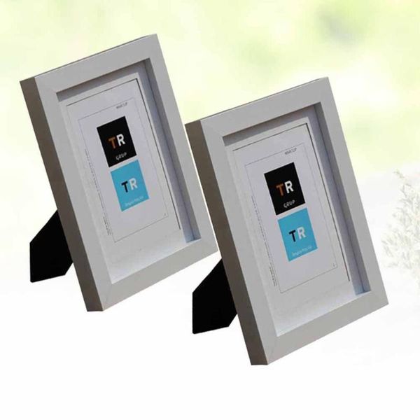 

wall clocks 2pcs creative simple wood po frame decoration casual 6 inches white