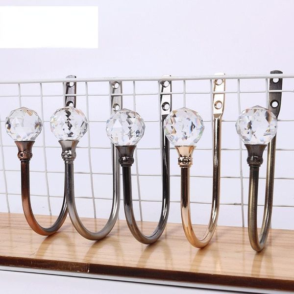 

hooks & rails curtain alloy u-shaped crystal wall hook electro-galvanized metal strap-free