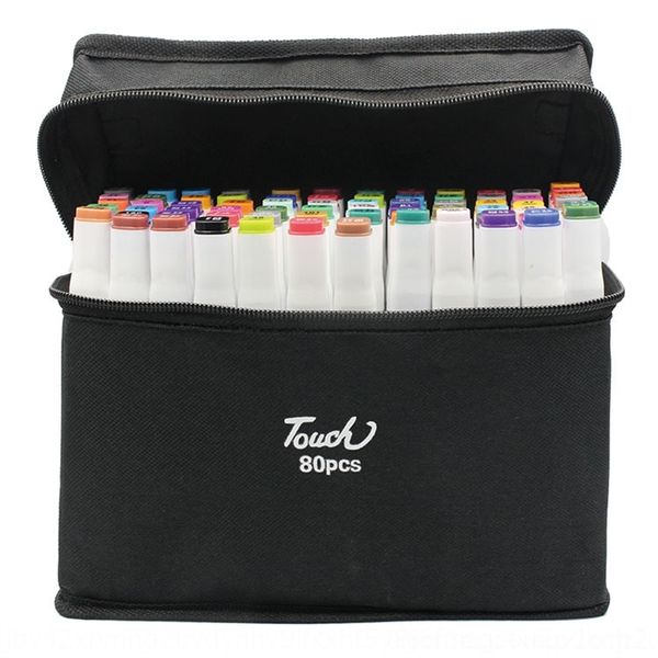

8kLz touch double head marker set 60 80 touch art design double head 60 80color hand drawing painting pens design pen art marker, Black;red