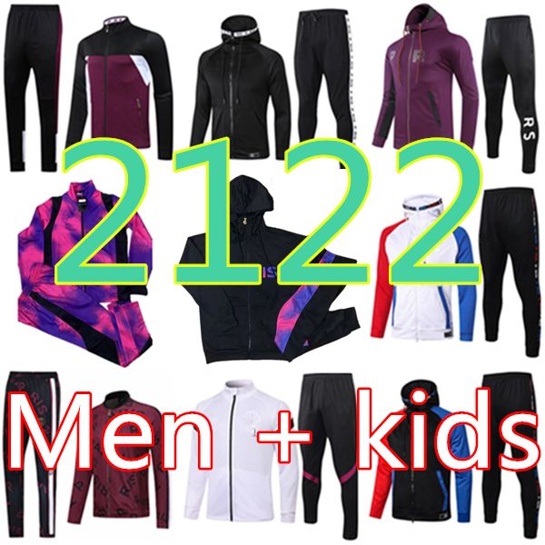 

2021 2022 paris jacket hoodie survetement 20 21 paris chandal futbol mbappe football jackets soccer tracksuit, Black