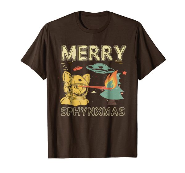 

merry sphynxmas t-shirt for sphynx hairless cat lovers, White;black