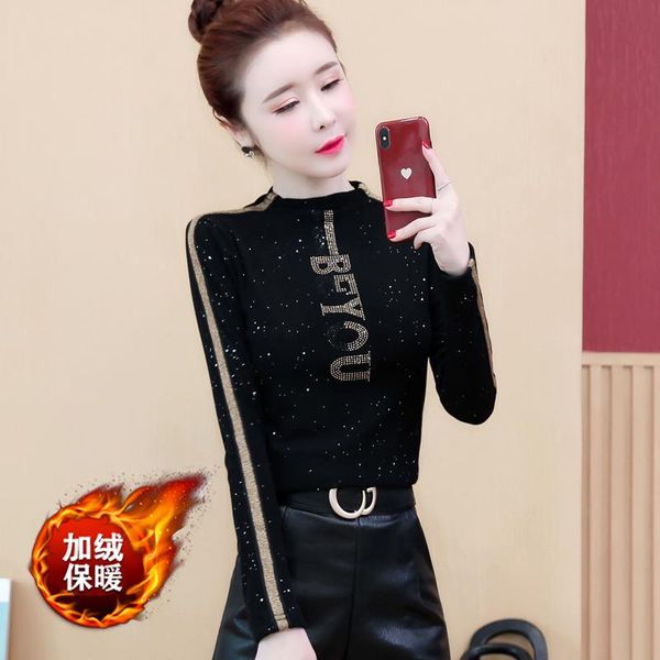 

woman tshirts women's long-sleeved loose black t-shirt for mujer camisetas, White