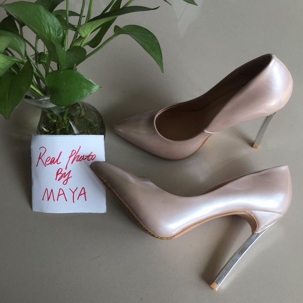 

dress shoes maya real po 2017 women high heels pearl patent pumps 0r0g, Black