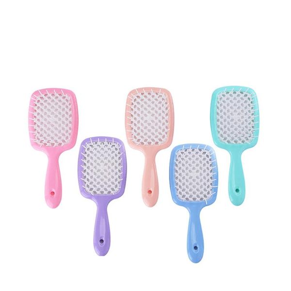 

hair brushes wide teeth air cushion combs women scalp massage comb brush hollowing out home salon diy hairdressing tool, Silver
