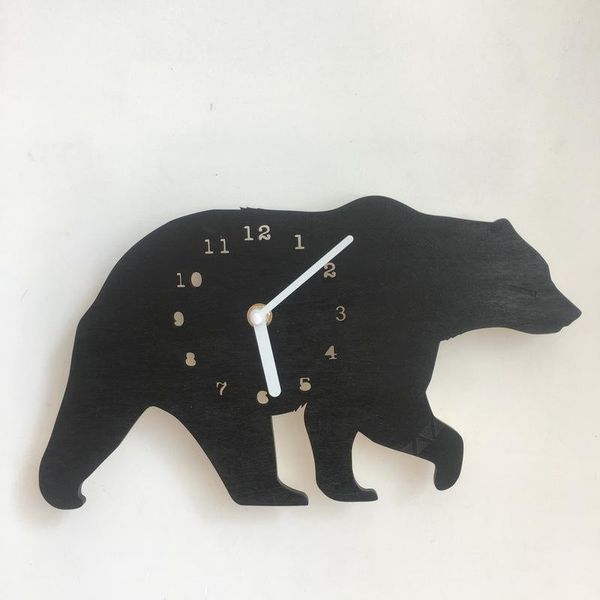 

decorative objects & figurines polar bear kids silhouette nursery wall clock monochrome for children room decoration gift pography props