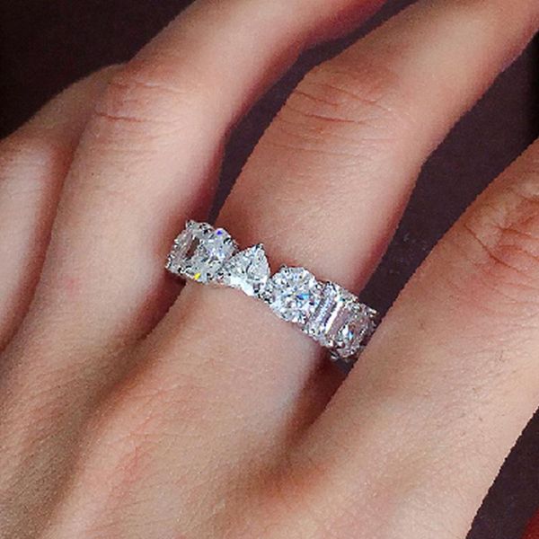 

wedding rings caoshi brilliant zirconia female aesthetic starfish-shaped engagement jewelry statement accessories for lady girl, Slivery;golden