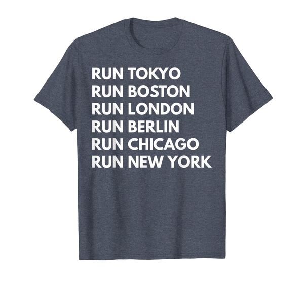 

marathon majors running jog motivational t-shirt t-shirt, White;black