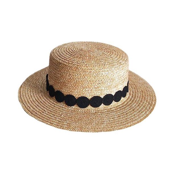 

wide brim hats retro wide-brimmed flat-lace decorative straw hat ladies summer sunscreen breathable sun beach outdoor vacation sunhat, Blue;gray