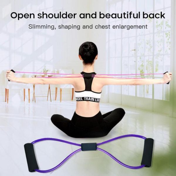 

resistance bands yoga 8 word chest expander rope gym fitness equipment pull muscle training elastic tension