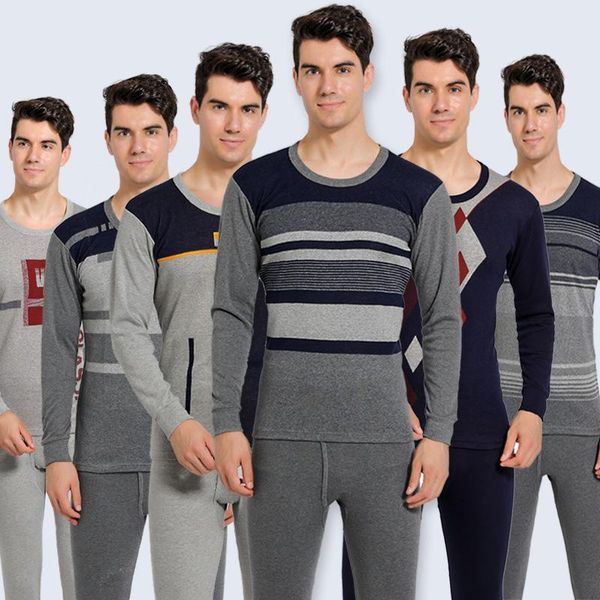 

men's thermal underwear 2021 autumn pure cotton jacquard suit round neck thin sweater, Black;white