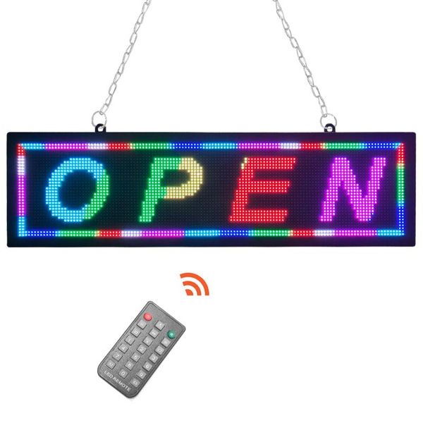 

remote controlled led open sign -21x6" with 9 kinds of display can be switched effect