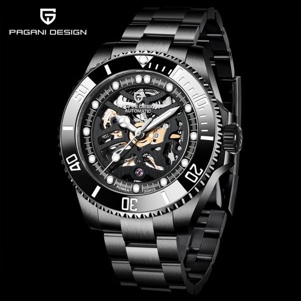 

wristwatches 2021 pagani design men's luxury stainless steel mechanical watch sapphire glass automatic waterproof business reloj hombre, Slivery;brown