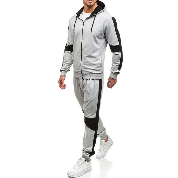 

men's tracksuits mens long sleeve hoodie pants 2 piece set autumn tracksuit fashion casual clothes 2021 trend plus size gym clothing co, Gray