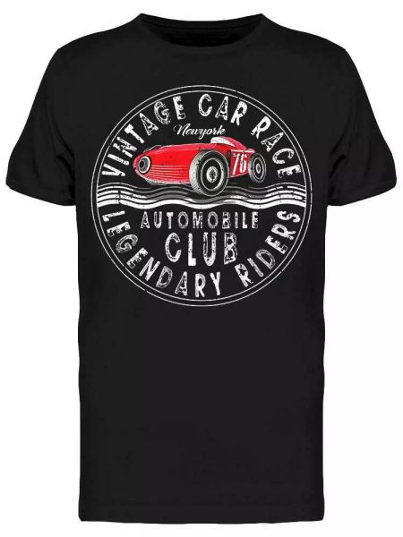 

vintage car race tee men's -image by shutterstock, White;black